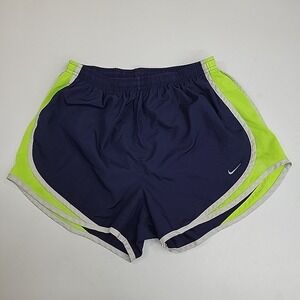Nike Women Medium Running Athletic lined Shorts Color Blue Green Activewear